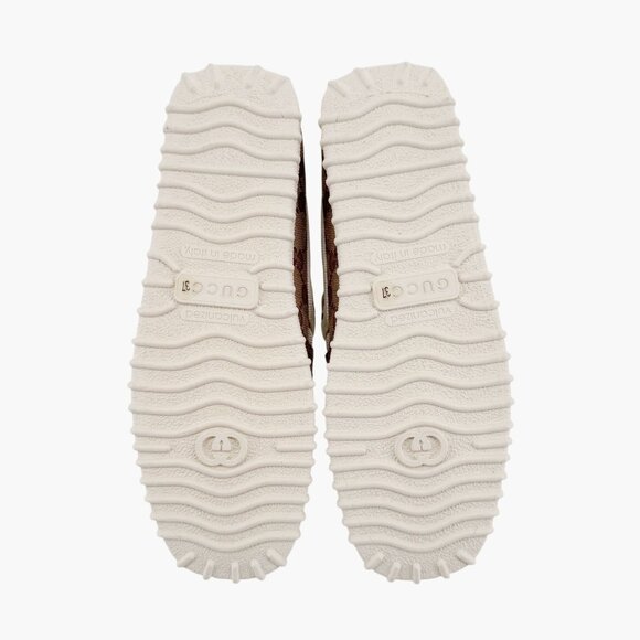 Gucci Interlocking G Horsebit Driving Loafers EU 37 US 7 Beige GG Monogram Flat - Picture 11 of 13